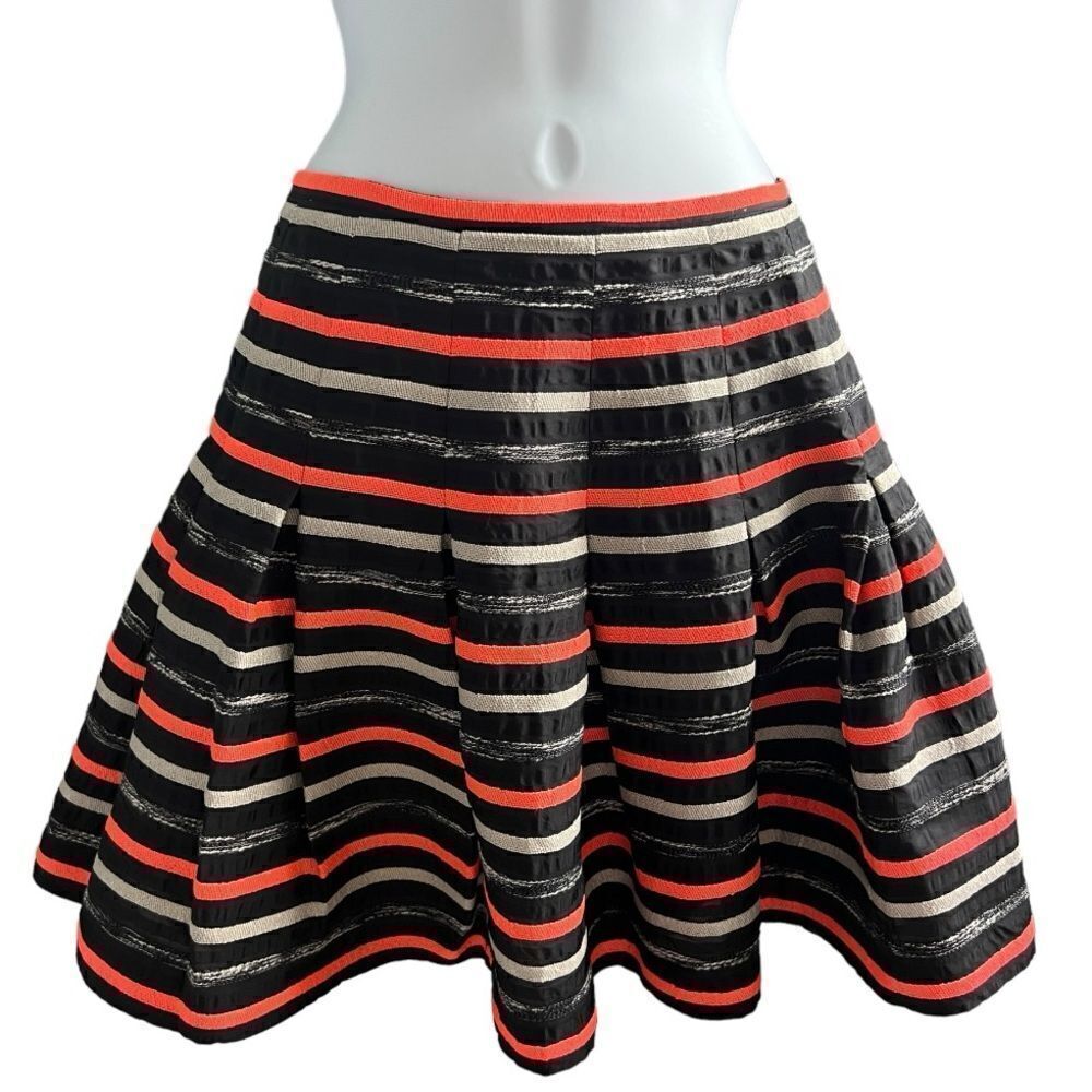 ANTHROPOLOGY Anthro HD in Paris Neon Ribboned Skater Skirt Size US 0